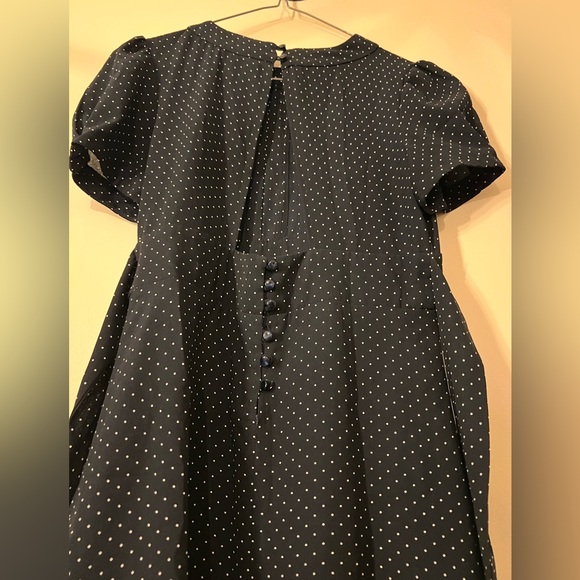 TOPSHOP Navy Polkadot Mini Dress - Picture 2 of 8